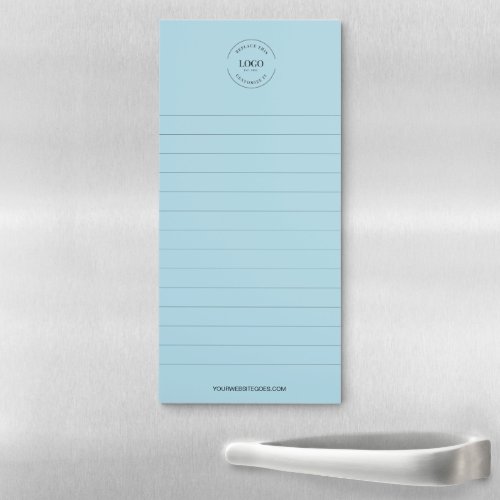 Blue Custom Your Logo and website lined Business  Magnetic Notepad