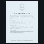 BLUE Customizable logo text contact info business Flyer<br><div class="desc">Promote your business or event with the Customizable blue Flyer Template! Add your logo,  heading,  body of text,  and contact information on the bottom footer to create a professional,  eye-catching design perfect for advertising services,  promotions,  or announcements with ease.</div>
