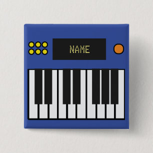 Blue Customizable Piano Keyboard Music Button