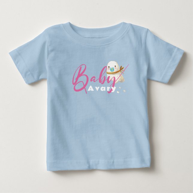 Blue Cute Baby Ghost Pacifier Scarf Boo  T-Shirt (Front)