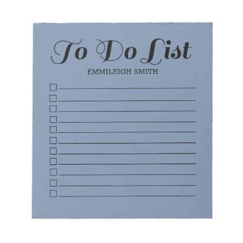 Blue Cute Calligraphy Script To Do List Checkbox Notepad