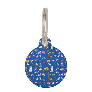 blue cute cat pattern design for cat lovers- pet ID tag