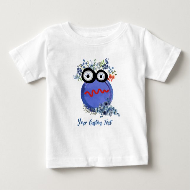 Blue Cute Collection of Little Guys Personalize Baby T-Shirt (Front)