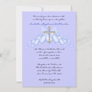 Blue Cute Communion/baptism Invite by ForeverAndEverAfter at Zazzle