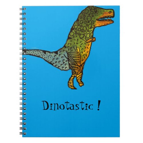 Blue cute dinosaur dinotastic  T_Rex art doodle Notebook