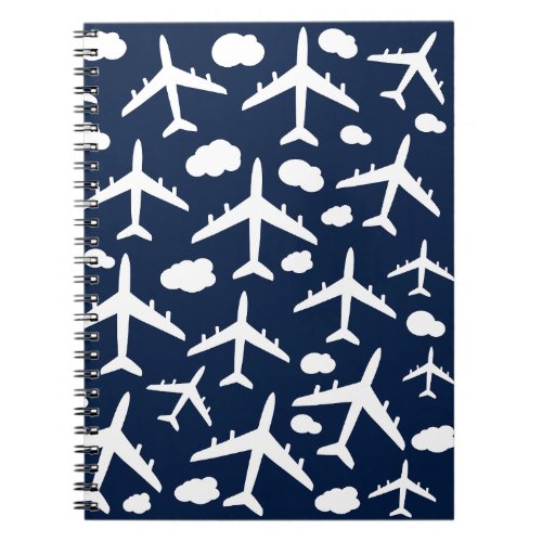 Blue cute flying airplanes aircraft  notebook