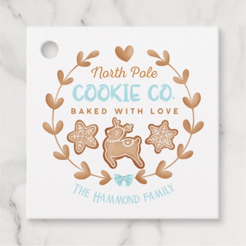 Blue Cute Gingerbread Christmas Cookies Exchange Favor Tags