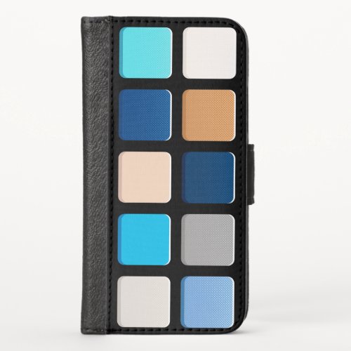 Blue Cute Girly Makeup Modern iPhone X Wallet Case