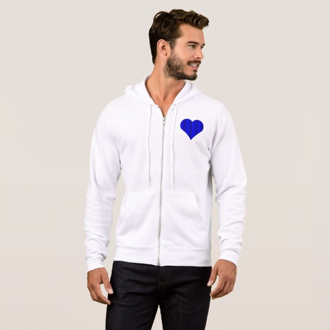 Blue Cute Heart Logo Hoodie (Front Full)