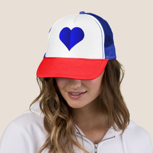Blue Cute Heart Logo Trucker Hat