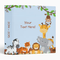 Blue Cute Jungle Baby Animal Photo Album Binder