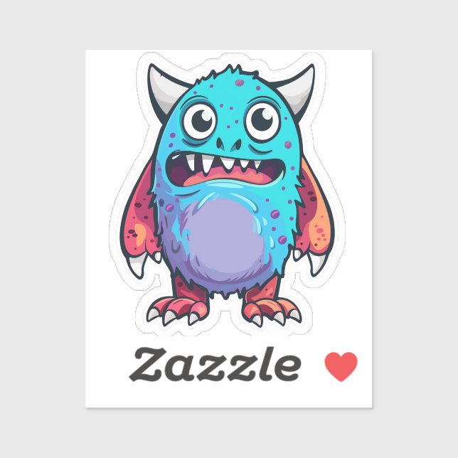 Blue cute monster sticker (Sheet)