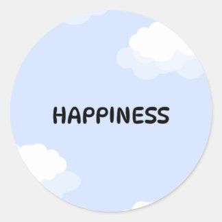 Blue cute notebook classic round sticker