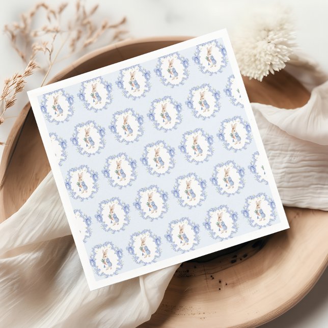 Blue Cute Rabbit Baby Shower Napkins (Creator Uploaded)