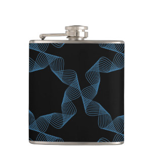 Blue, cute, simple, elegant geometric pattern art flask