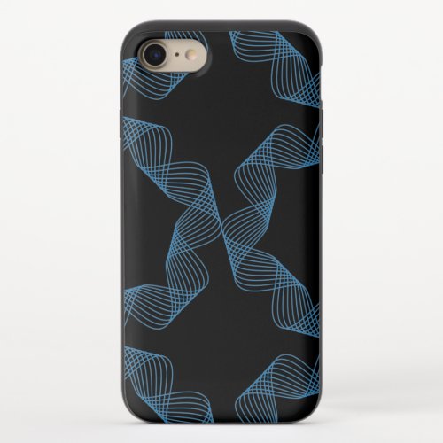 Blue cute simple elegant geometric pattern art iPhone 87 slider case