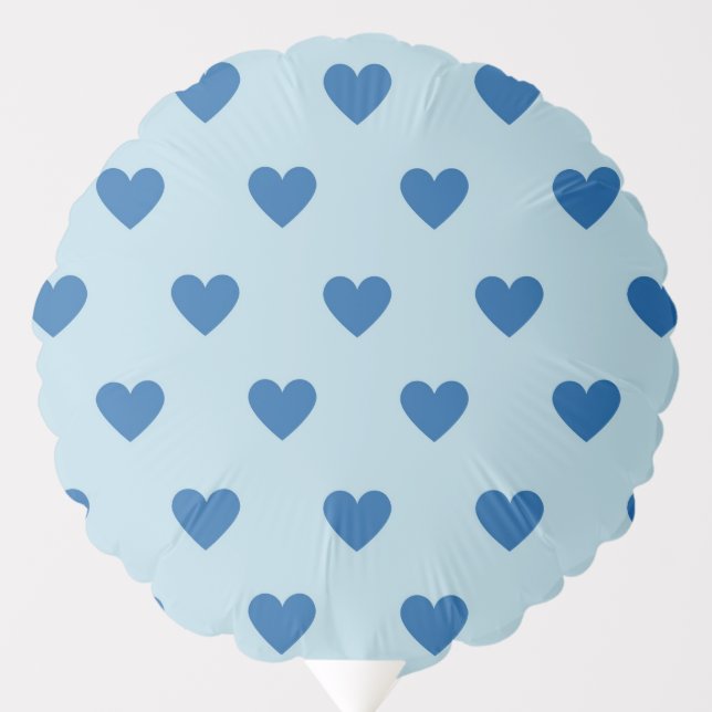 Blue Cute Simple Heart Pattern Balloon (Front)