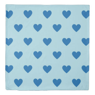 Blue Cute Simple Heart Pattern Duvet Cover