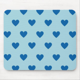 Blue Cute Simple Heart Pattern Mouse Pad