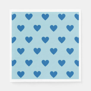 Blue Cute Simple Heart Pattern Napkins