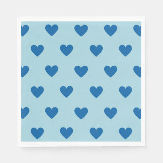 Blue Cute Simple Heart Pattern Napkins