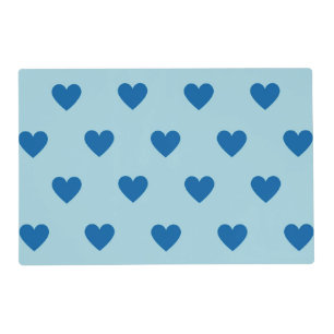 Blue Cute Simple Heart Pattern Placemat