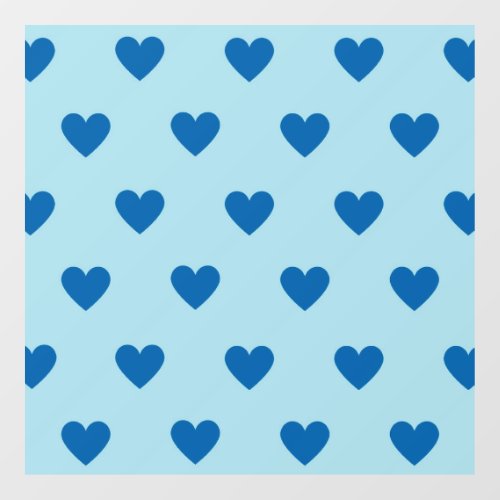 Blue Cute Simple Heart Pattern Window Cling