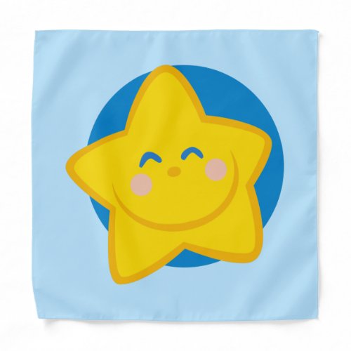 Blue Cute Smiling Star Bandana