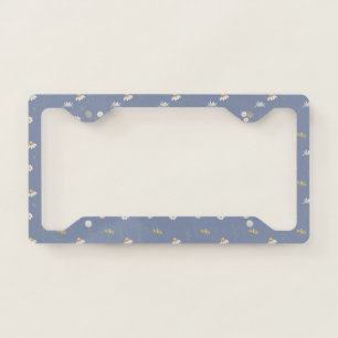 Blue Cute & Stylish Daisy Pattern License Plate Frame