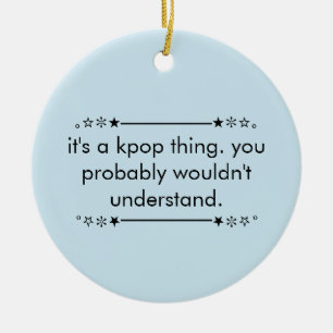 Blue Cute Teen Aesthetic Kpop Ceramic Ornament