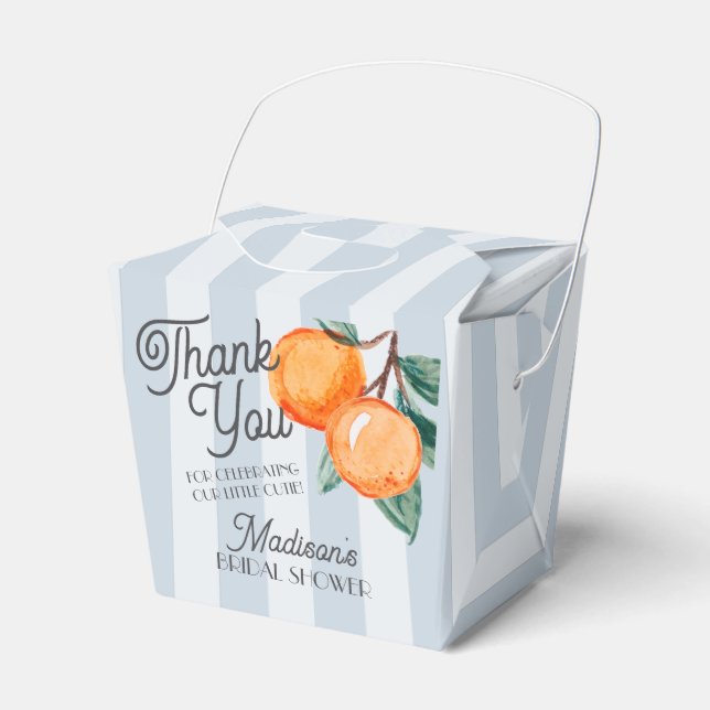 Blue Cutie Main Squeeze Citrus Birthday Party Favor Boxes (Front Side)