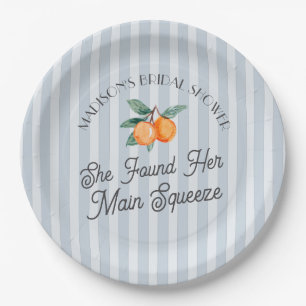Blue Cutie Main Squeeze Citrus Bridal Shower Paper Plates