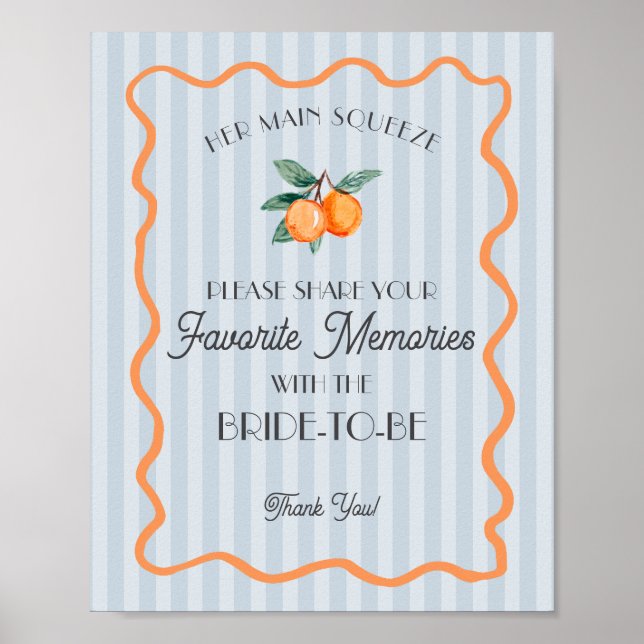 Blue Cutie Main Squeeze Favorite Memories Bride Poster (Front)