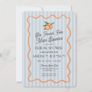 Blue Cutie Pastel Main Squeeze Theme Bridal Shower Invitation