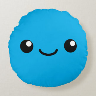 Blue cutie round pillow