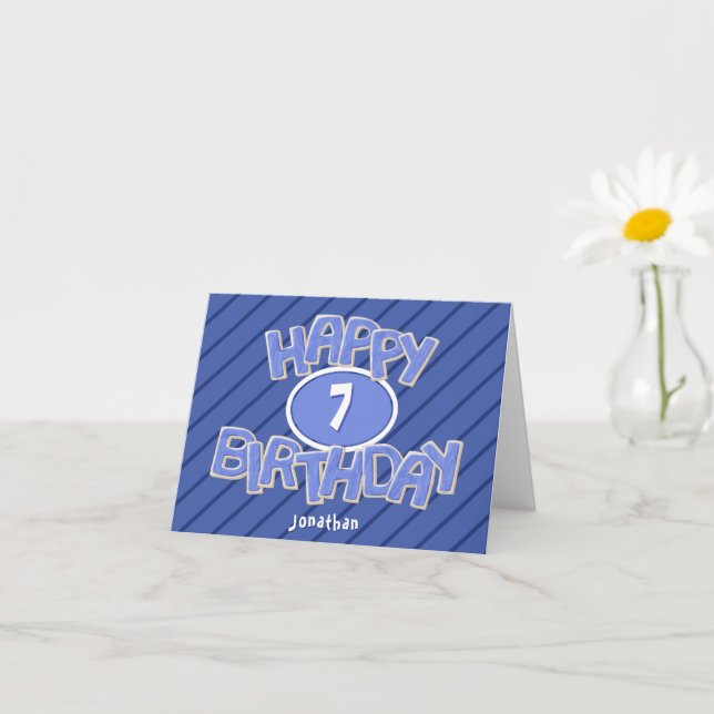 blue cutout cookies boys happy birthday card (Small Plant)
