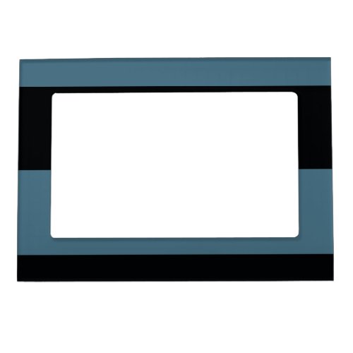 Blue Cyan and Black Simple Extra Wide Stripes Magnetic Frame