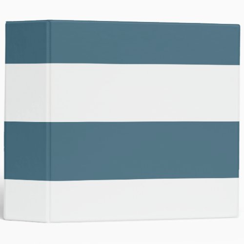 Blue Cyan and White Simple Extra Wide Stripes 3 Ring Binder