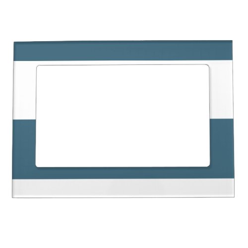 Blue Cyan and White Simple Extra Wide Stripes Magnetic Frame
