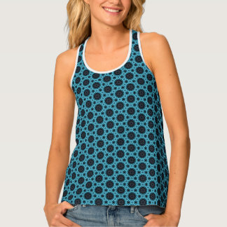 Blue Cyan Circles Mosaic Tank Top