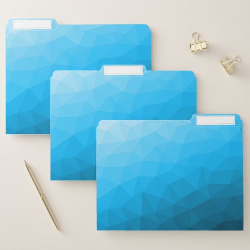 Blue cyan gradient geometric mesh pattern file folder