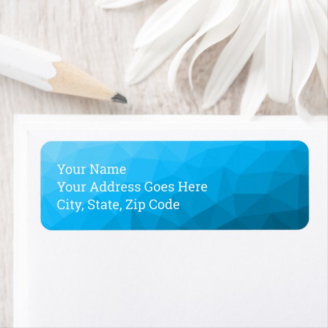 Blue cyan gradient geometric mesh pattern label (Insitu)