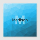 Blue cyan gradient geometric mesh pattern Monogram (Front)