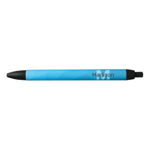 Blue cyan gradient geometric mesh pattern Monogram Pen