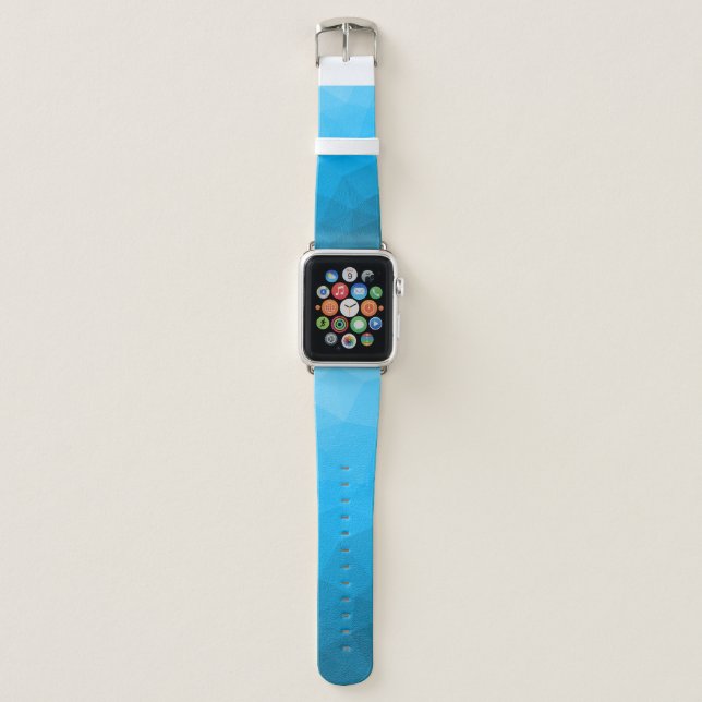 Blue cyan gradient geometric mesh pattern Triangle Apple Watch Band (Front)