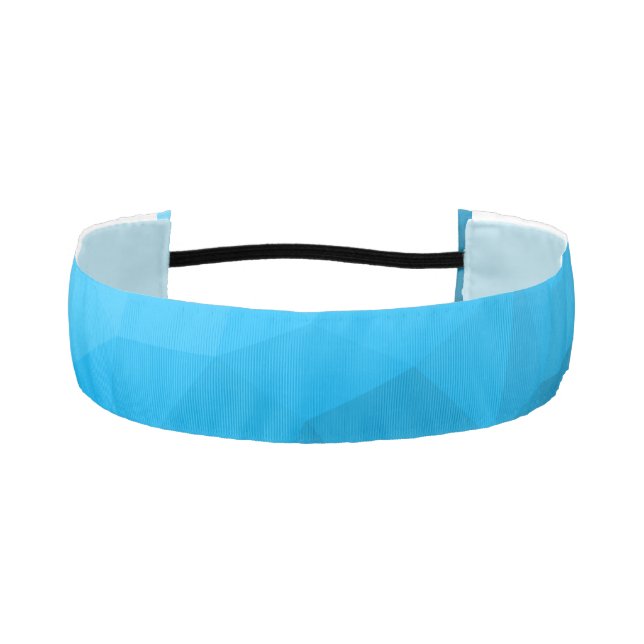 Blue cyan gradient geometric mesh pattern Triangle Athletic Headband (Front)