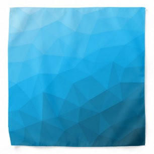 Blue cyan gradient geometric mesh pattern Triangle Bandana