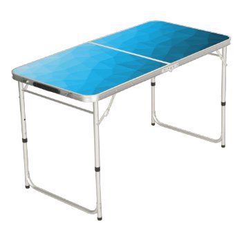 Blue Cyan Gradient Geometric Mesh Pattern Triangle Beer Pong Table by PLdesign at Zazzle