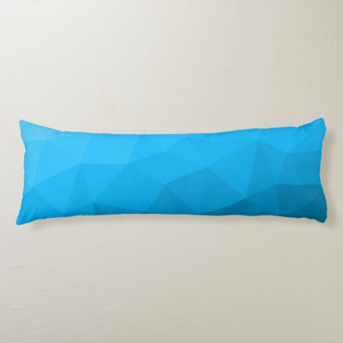 Blue cyan gradient geometric mesh pattern Triangle Body Pillow