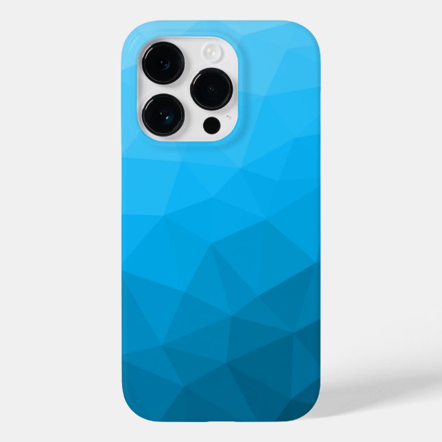 Blue cyan gradient geometric mesh pattern Triangle Case-Mate iPhone Case (Back)